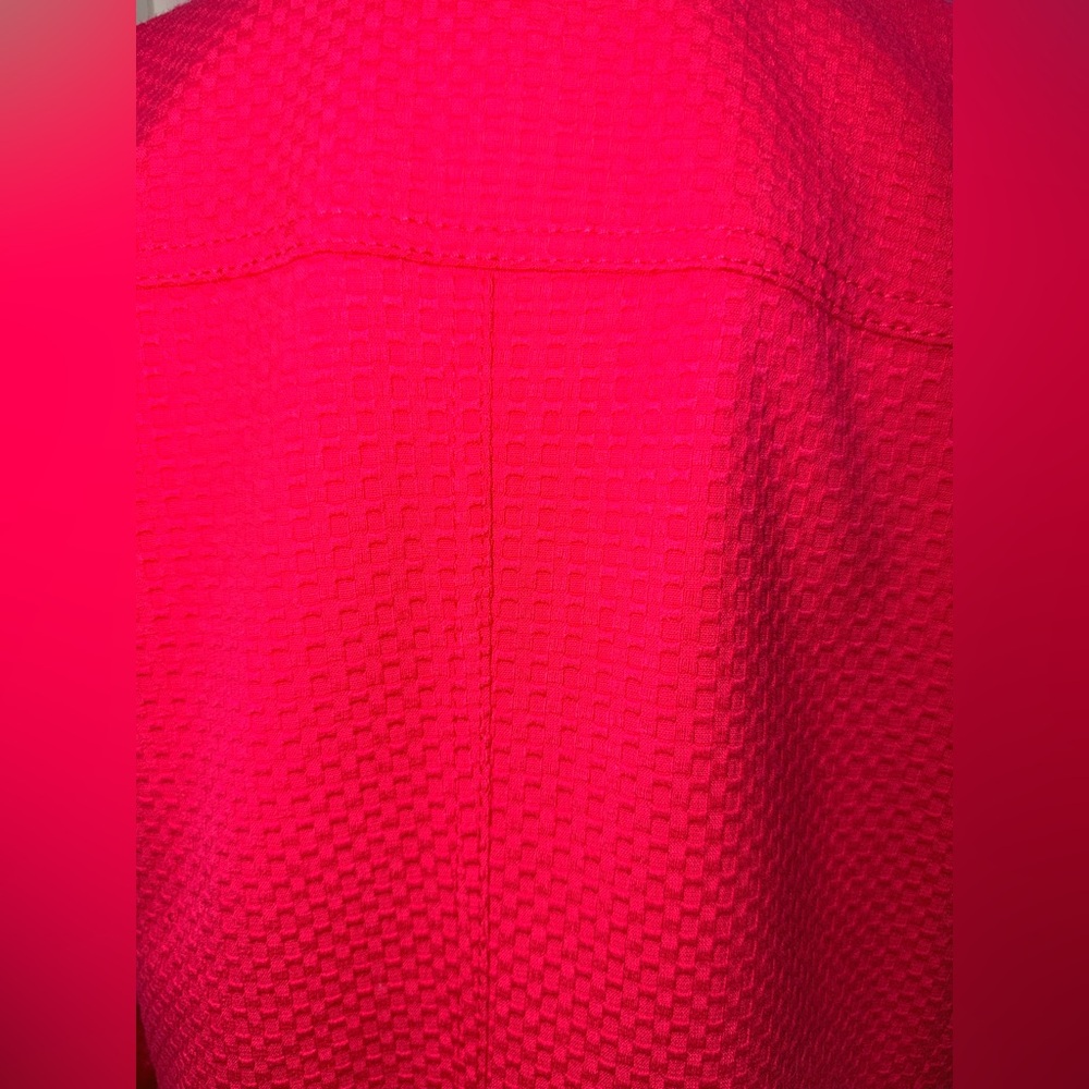 Talbots Women's Raspberry Pink Textured Blazer Jacket 3-button - Picture 6 of 9